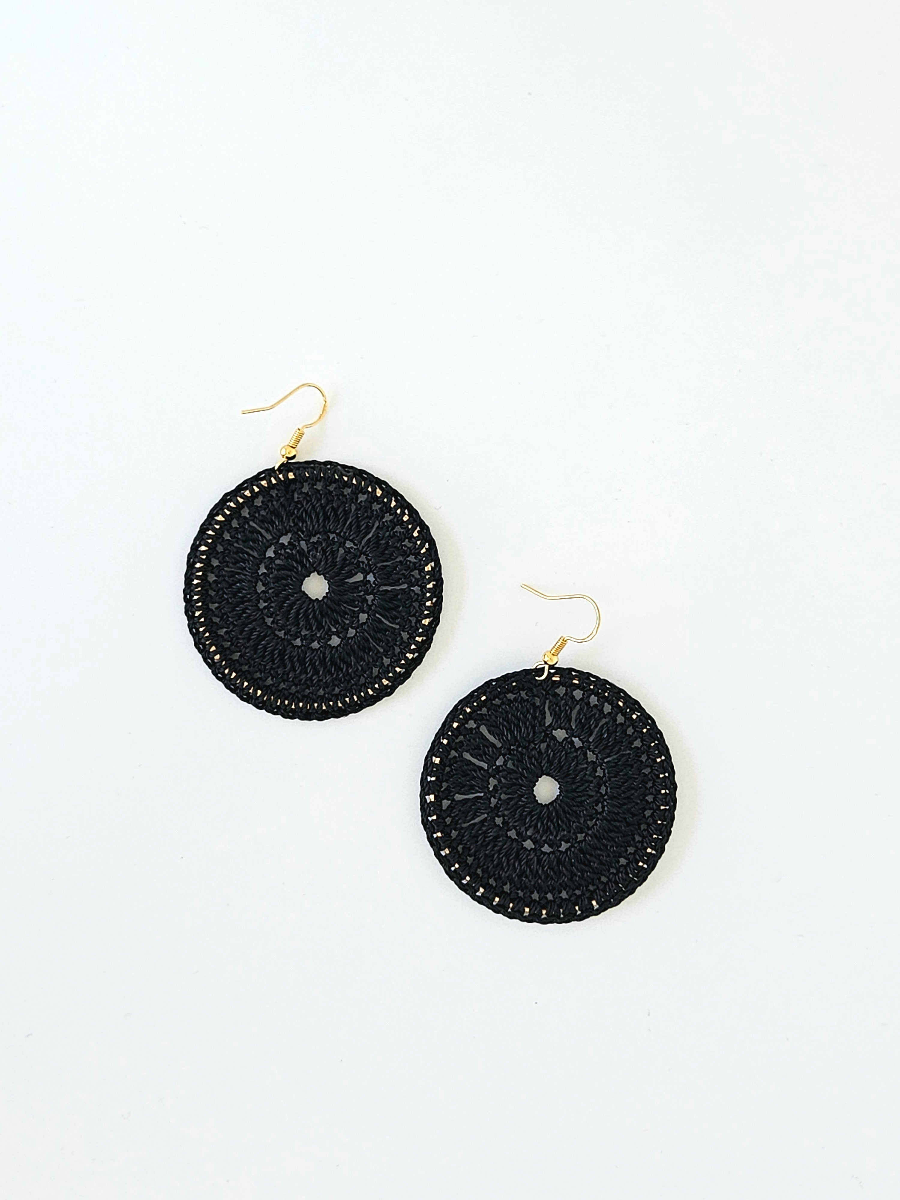 Rebecca Hoop Earrings Black