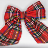 Christmas Red checked bow