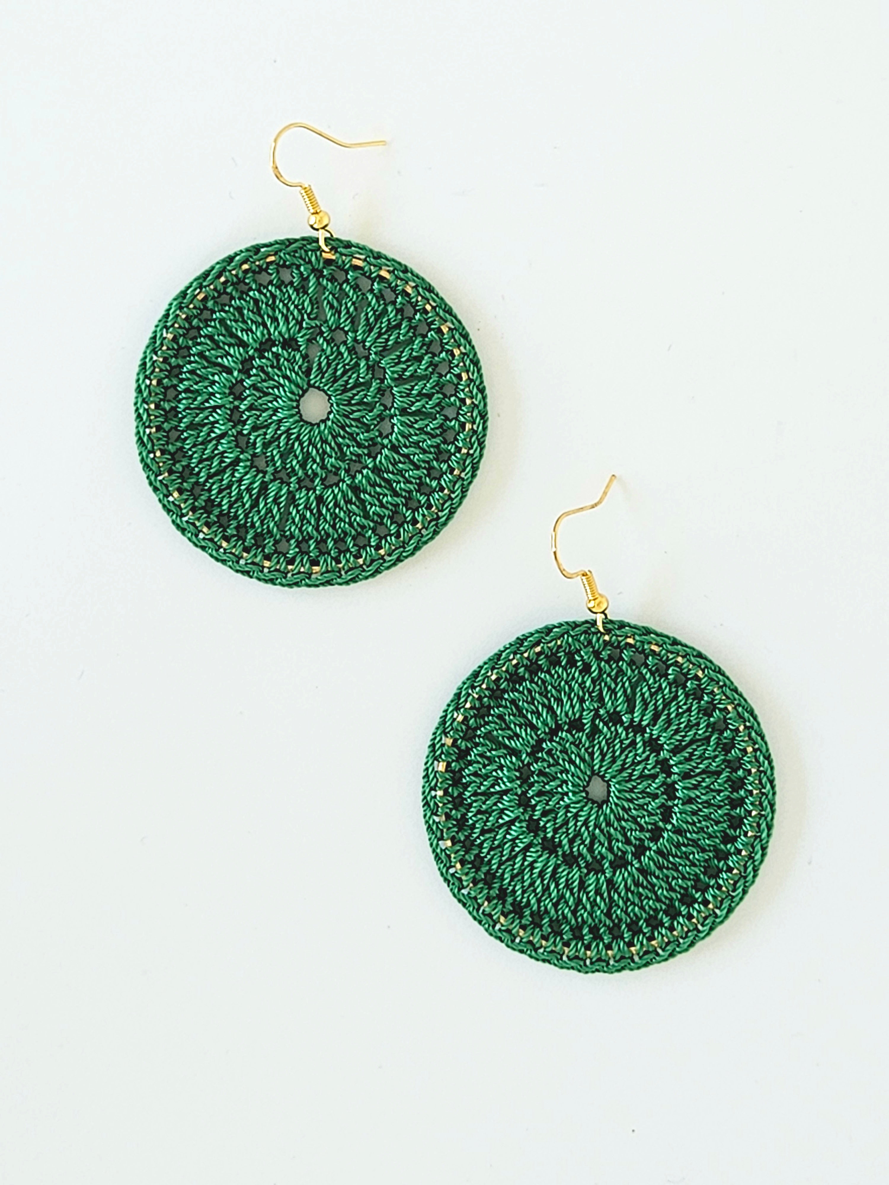 Rebecca Hoop Earrings Green