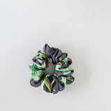Print Satin Scrunchie Gray & Green