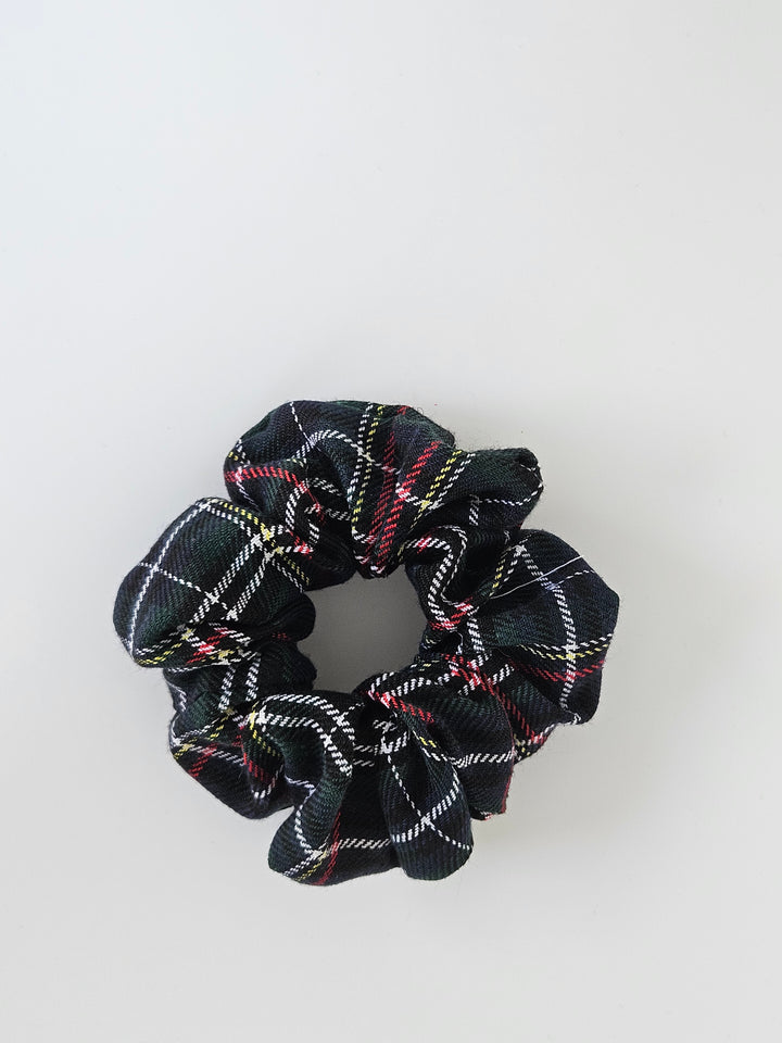 Plaid Scrunchie Holiday Inspired Dark Green