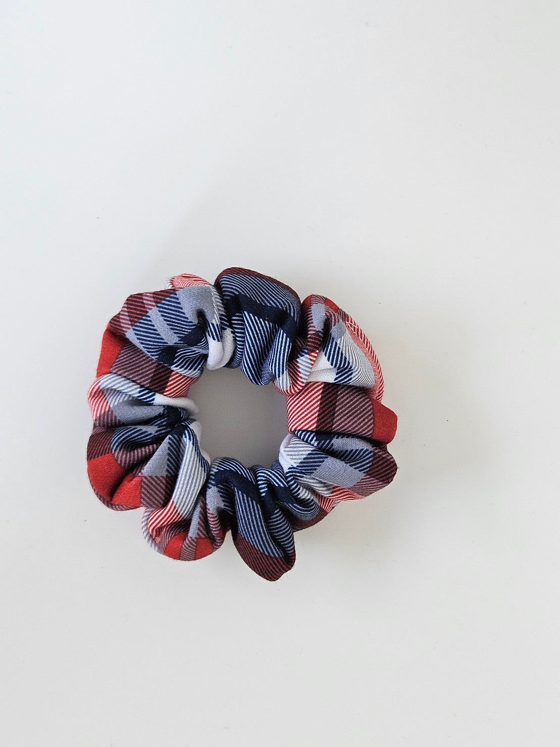 Plaid Scrunchie Red