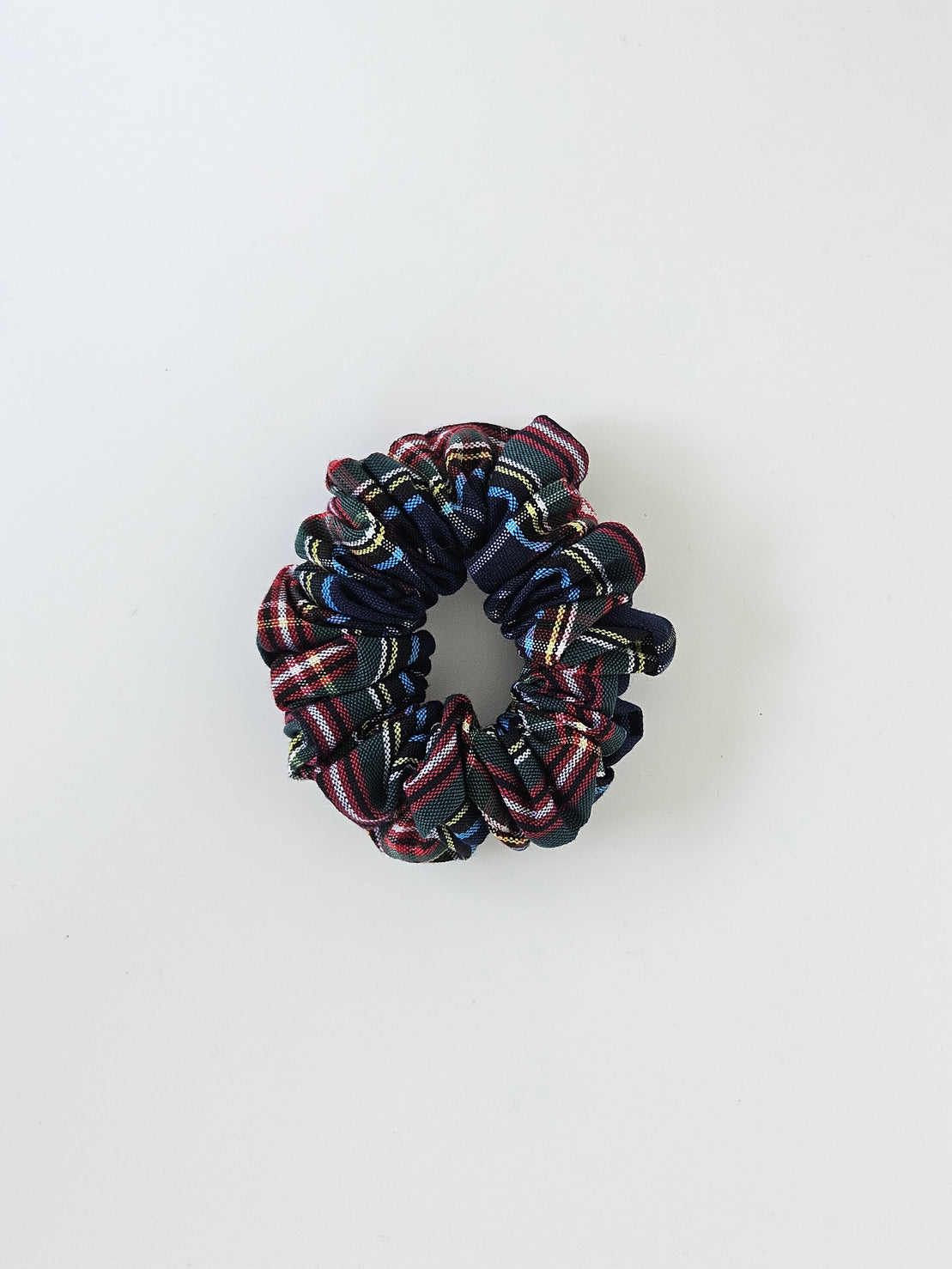 Plaid Scrunchie Holiday Inspired Navy