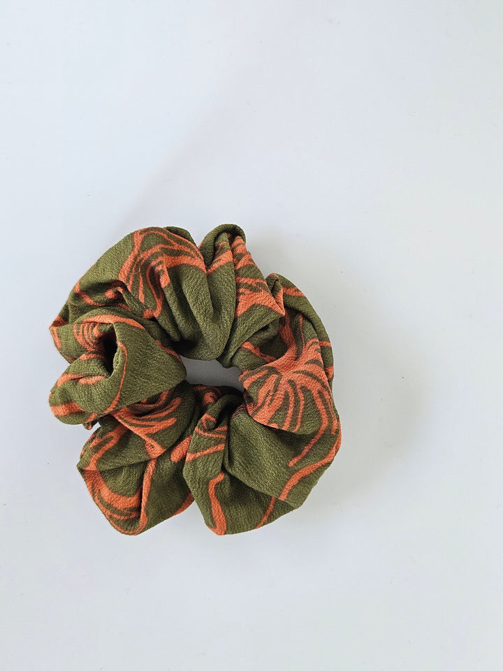 Print Scrunchie Green & White