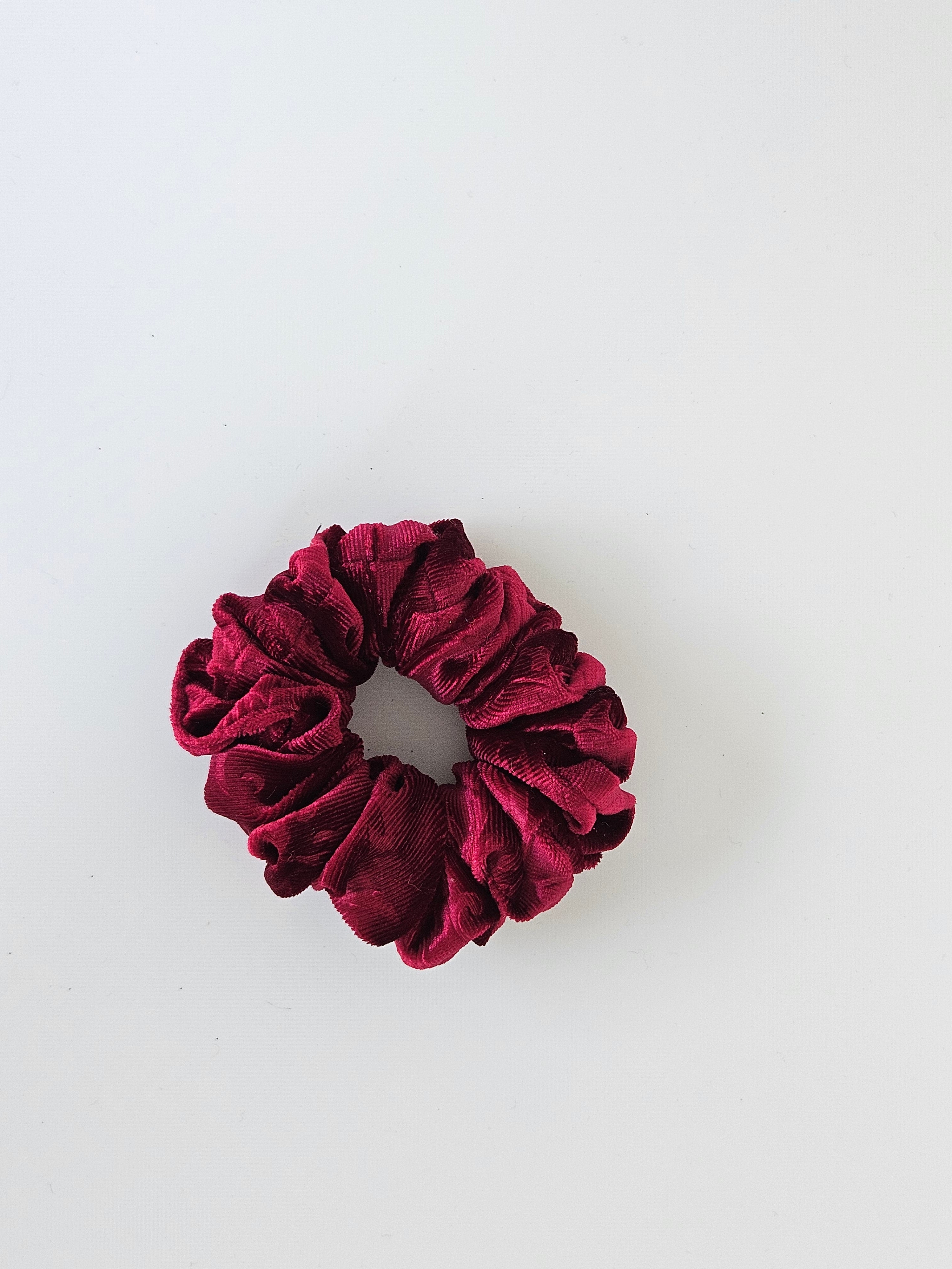 Velvet Velour Red Scrunchie