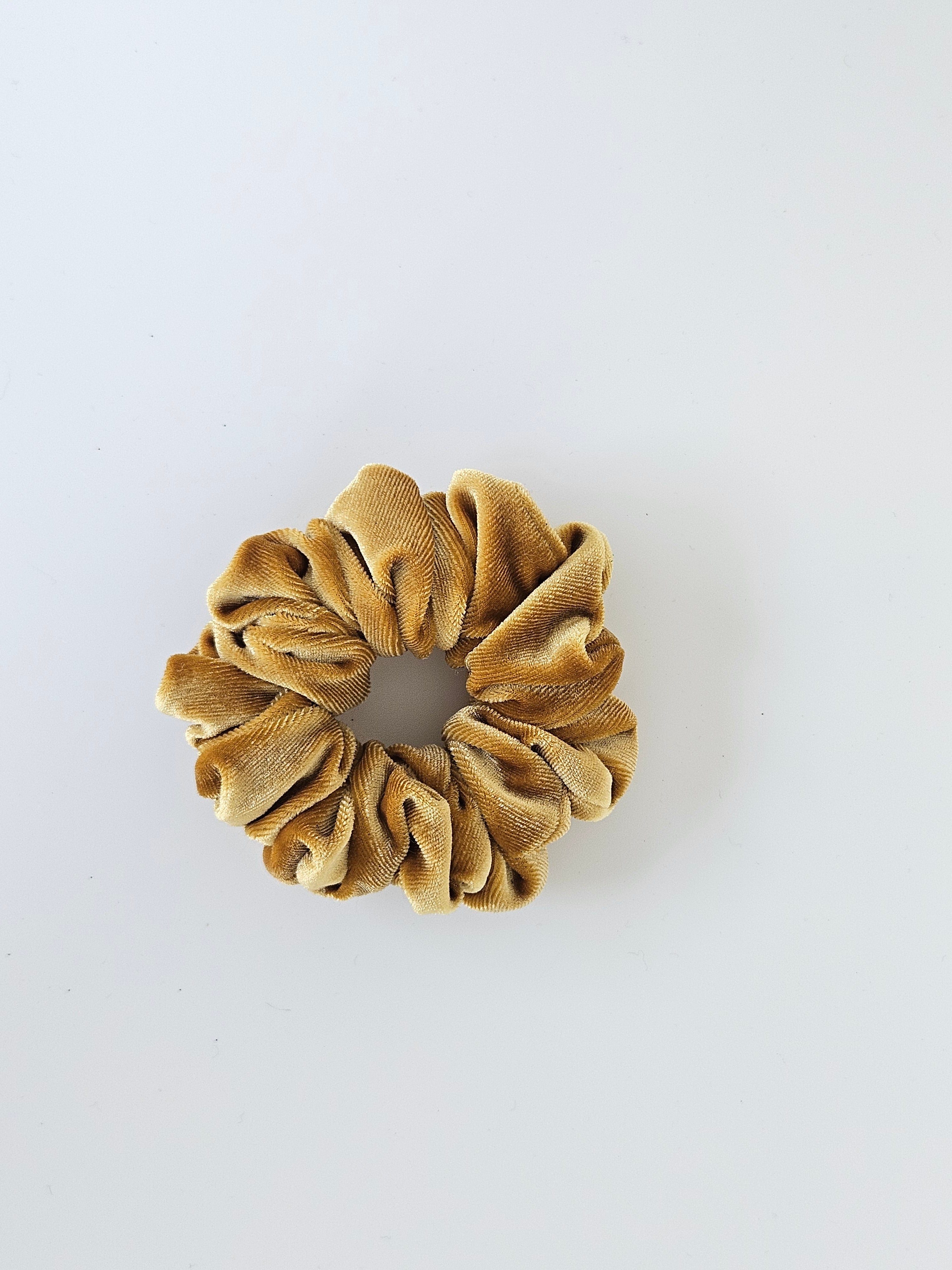 Velvet Velour Mustard Scrunchie