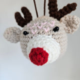 Crochet Rudolph Raindeer Beige Ornament