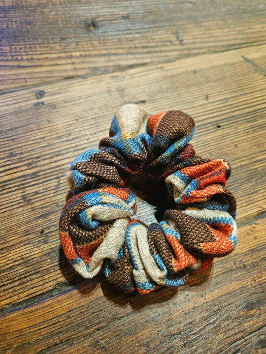 Plaid Red & Brown Scrunchie