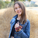 Print Scrunchie Teal and Red