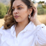 Dr Christine Earrings Brown Cow Print