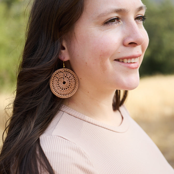 Rebecca Hoop Earrings Taupe