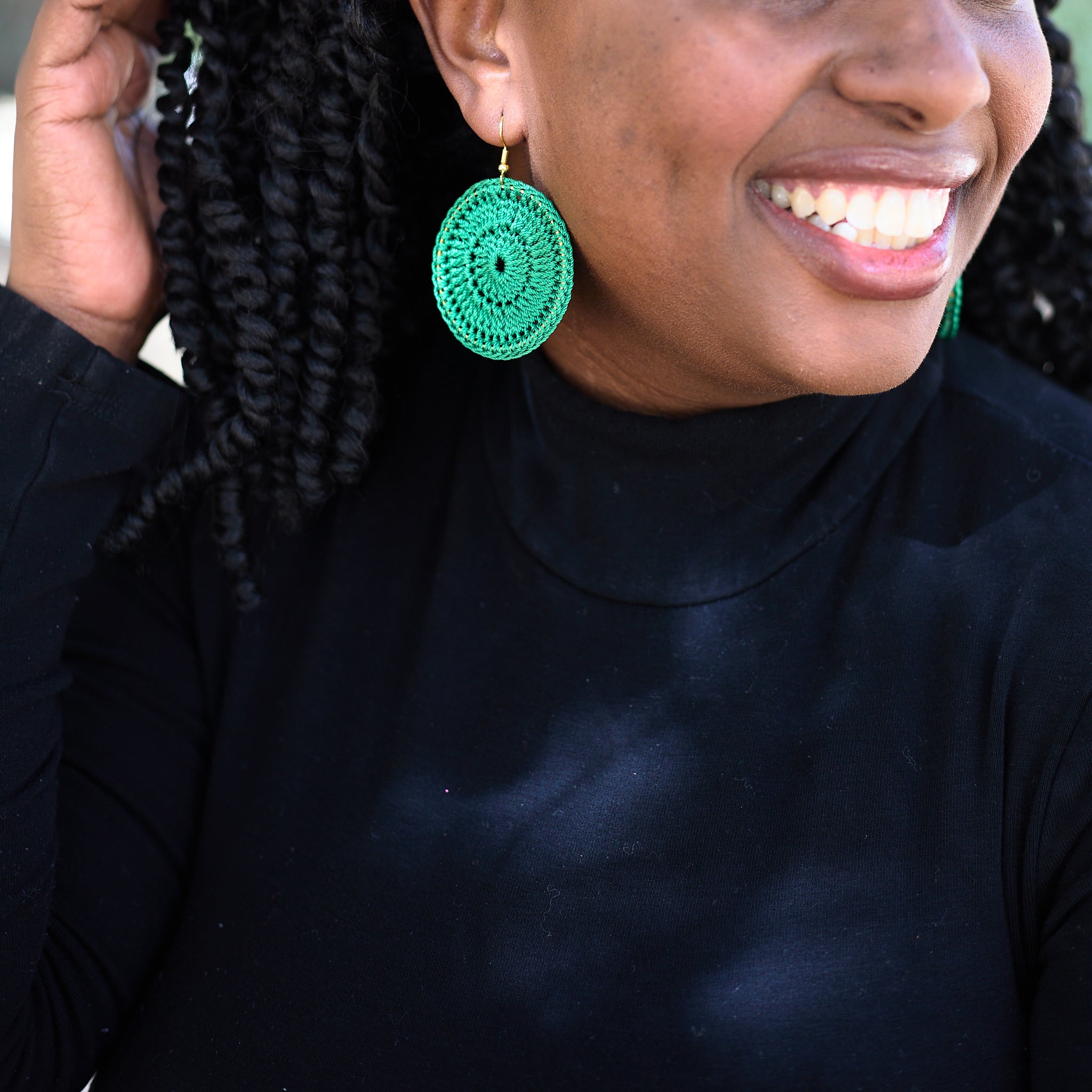 Rebecca Hoop Earrings Green