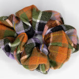 Pumpkin and lilac checked scrunchie