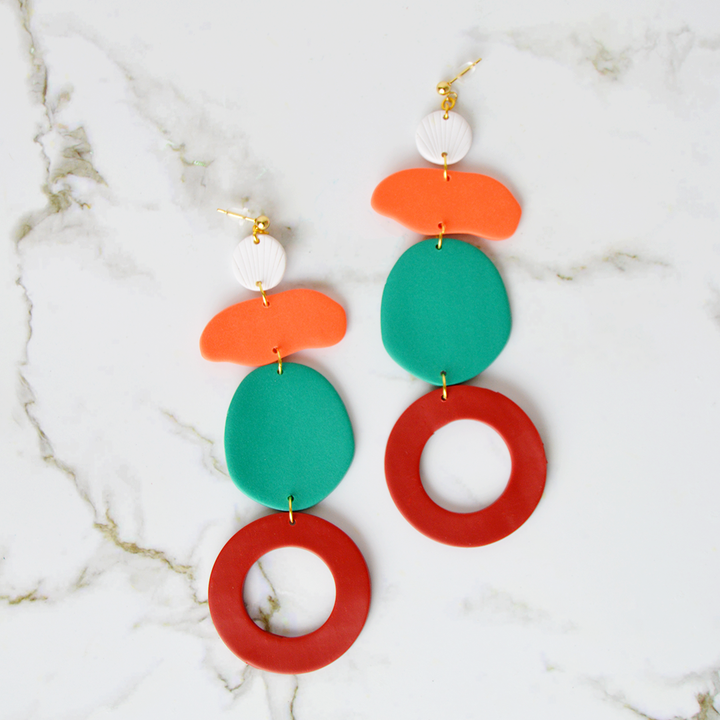 Color Drop Clay Earrings