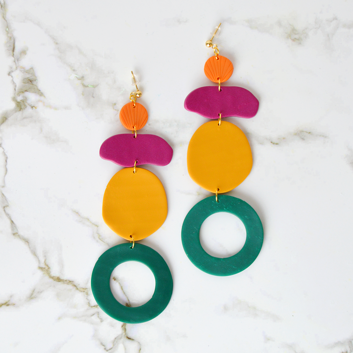 Color Drop Clay Earrings