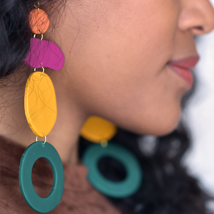 Color Drop Clay Earrings