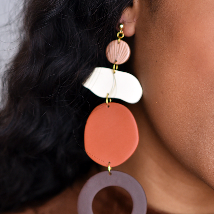 Color Drop Clay Earrings