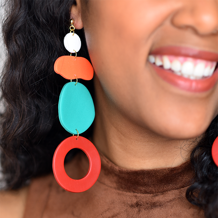 Color Drop Clay Earrings