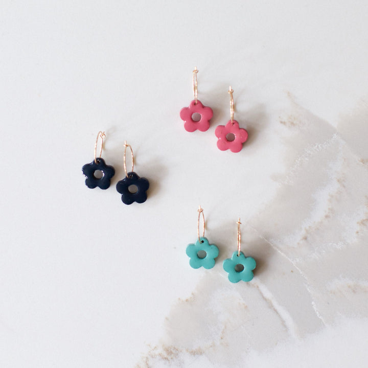 Flower Hoop Navy Matte