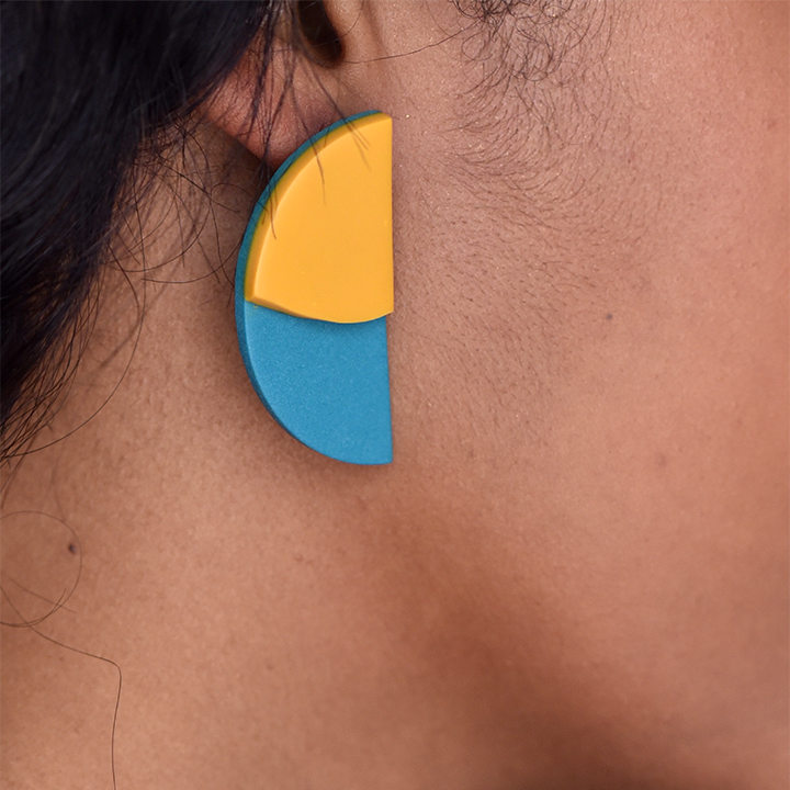 Half Circle Clay Earrings