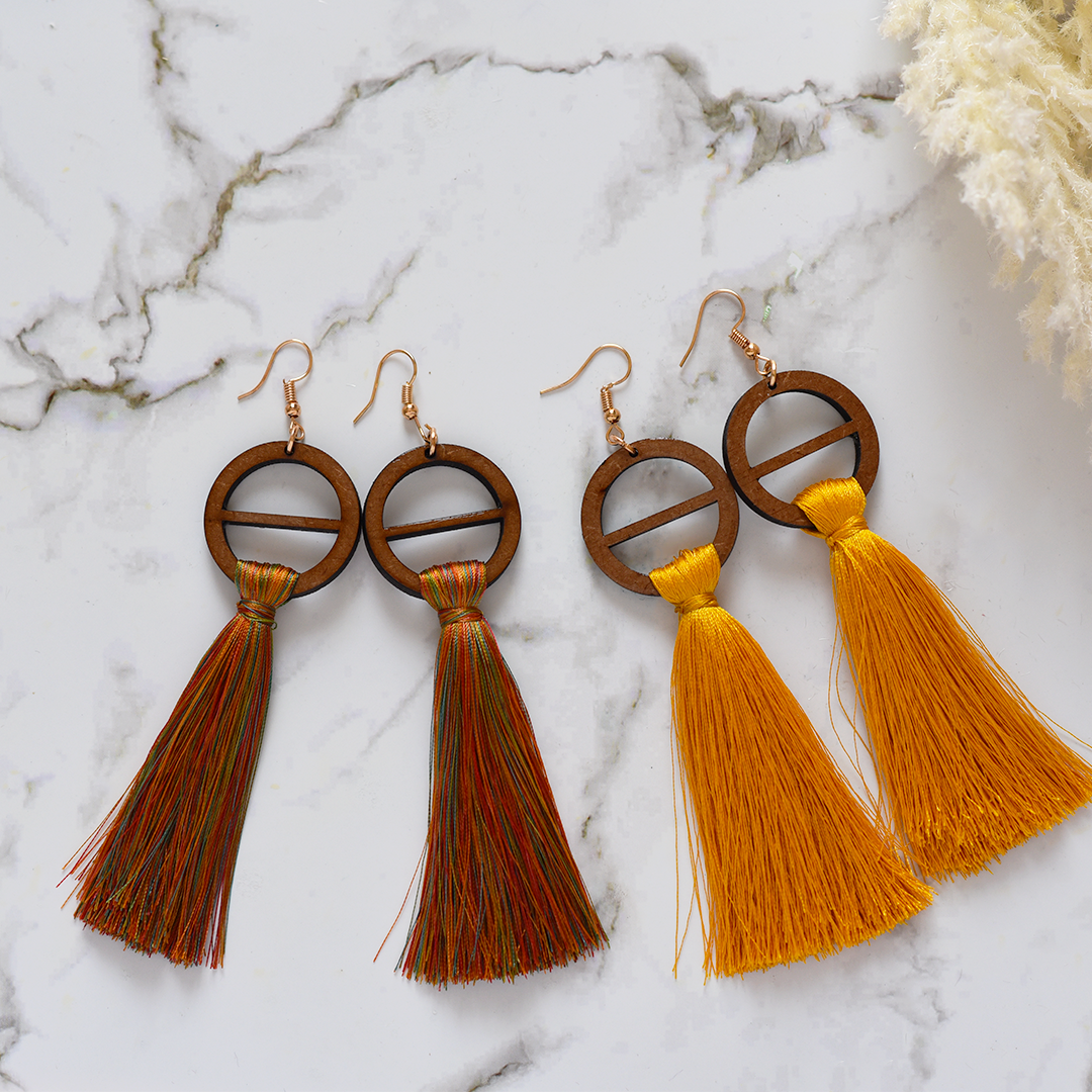 Threaded Wheel Earrings