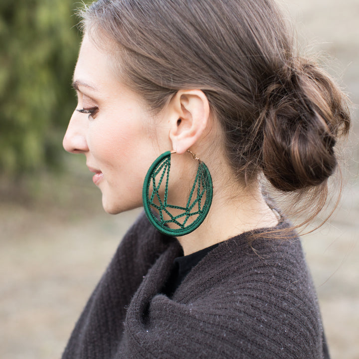 Ayca Hoop Earrings Magenta