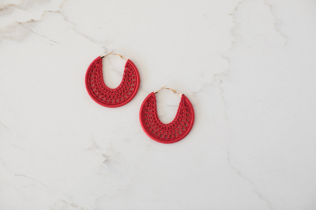 Lisa Earrings Maroon