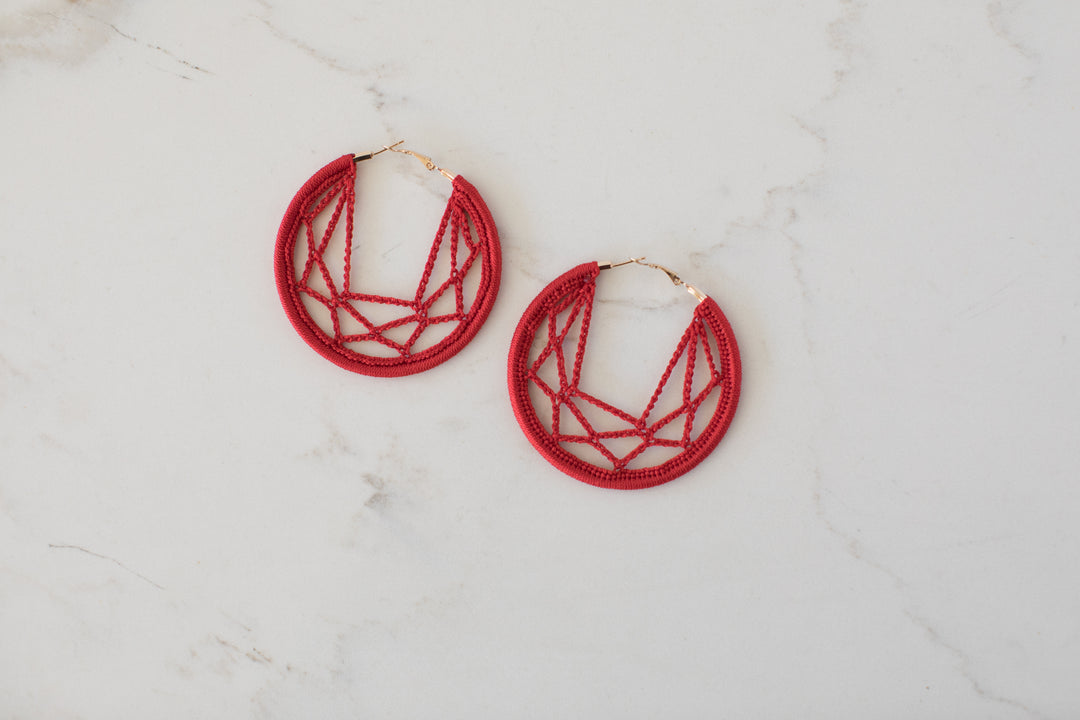 Ayca Hoop Earrings Magenta