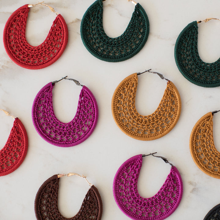 Boho Crochet Hoops Small