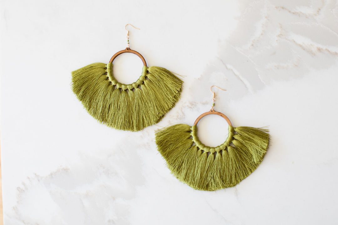 Statement Threaded Fringe Hoop Earring