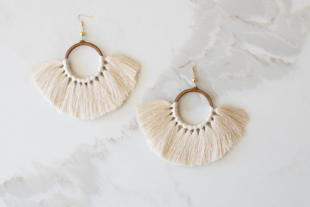 Statement Threaded Fringe Hoop Earring